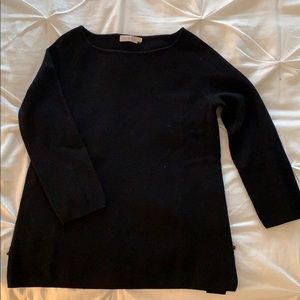 Tory Burch Black Sweater w/ Gold Zip Sides
